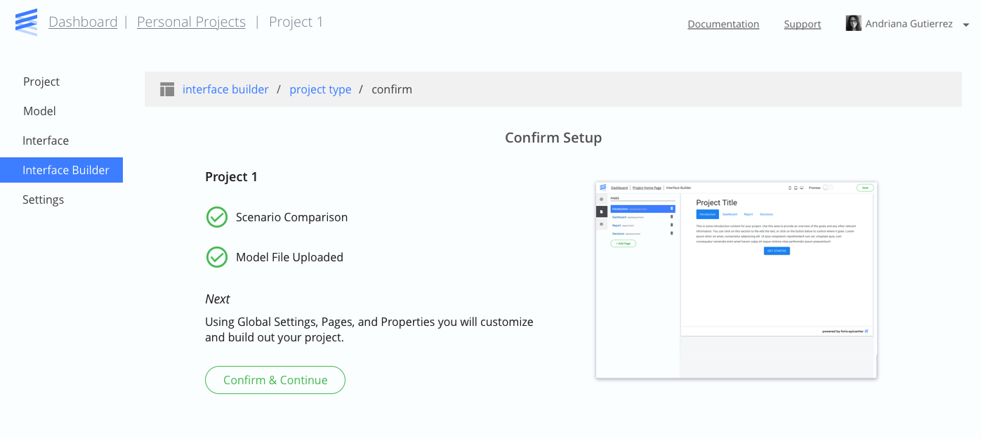 interface builder model check